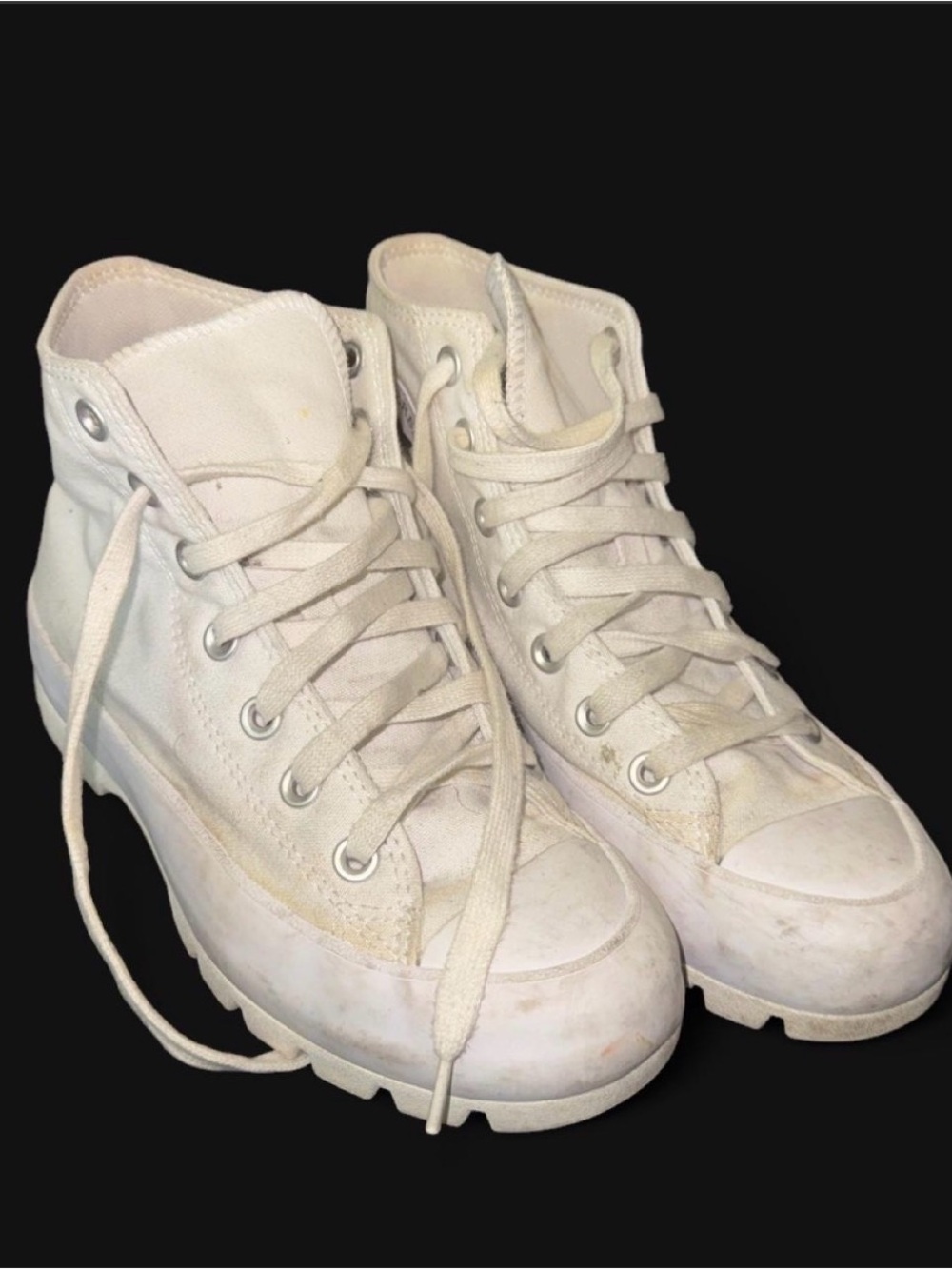 Converse White Platform High-Top Lace-Up Canvas Boots